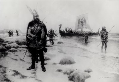 Odkrycie Ameryki, Leif Eriksson (fl.1000) autorstwa American School